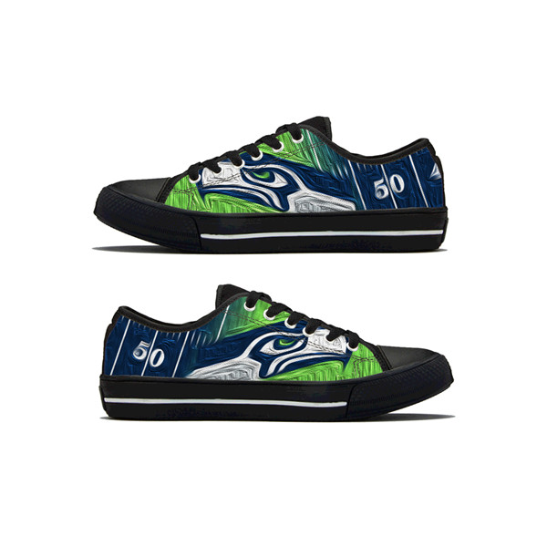 Men's Seattle Seahawks Low Top Canvas Sneakers 003